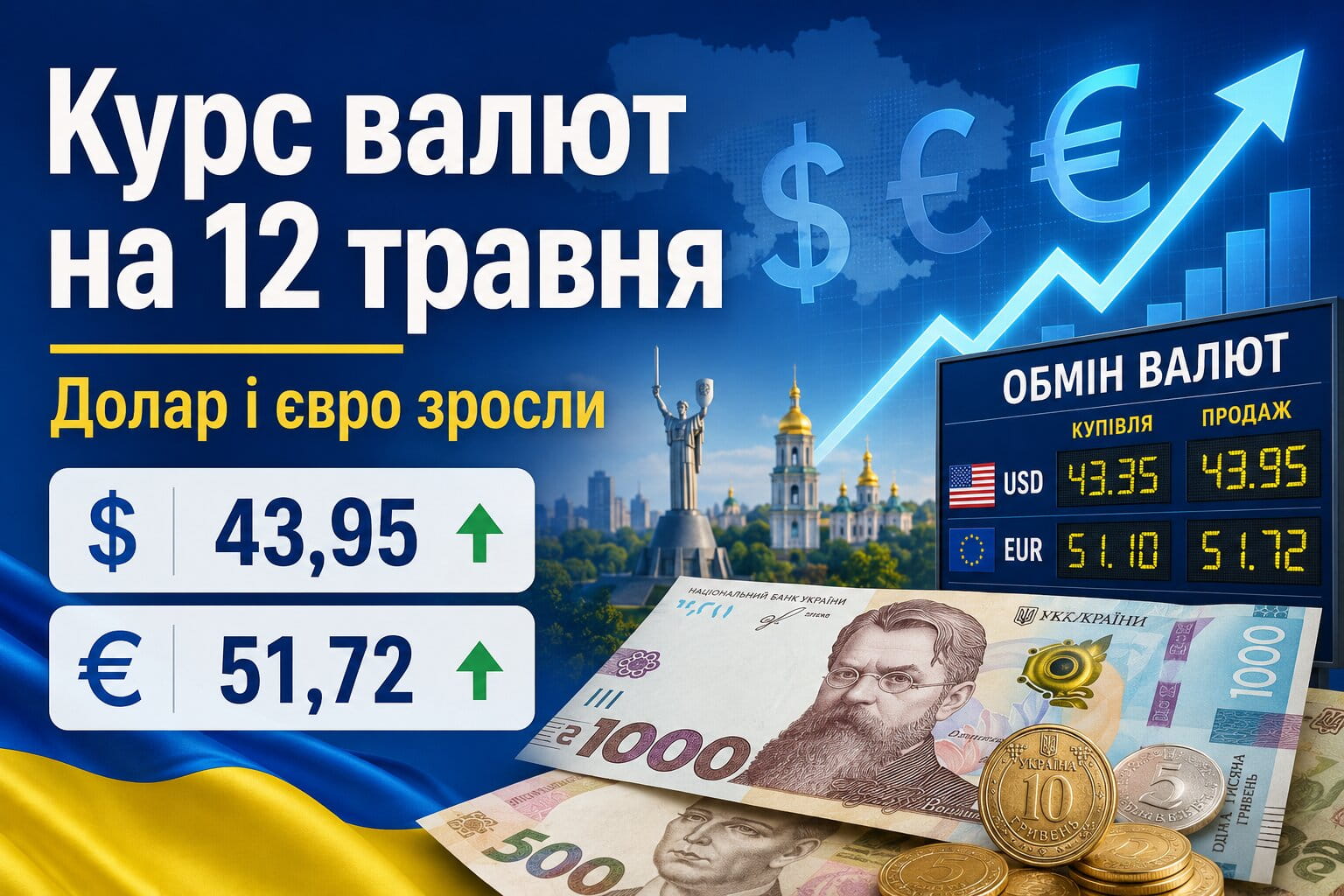 Фото до матеріалу: В Україні здорожчали долар і євро: офіційний курс валют на 12 травня – Versii.if.ua