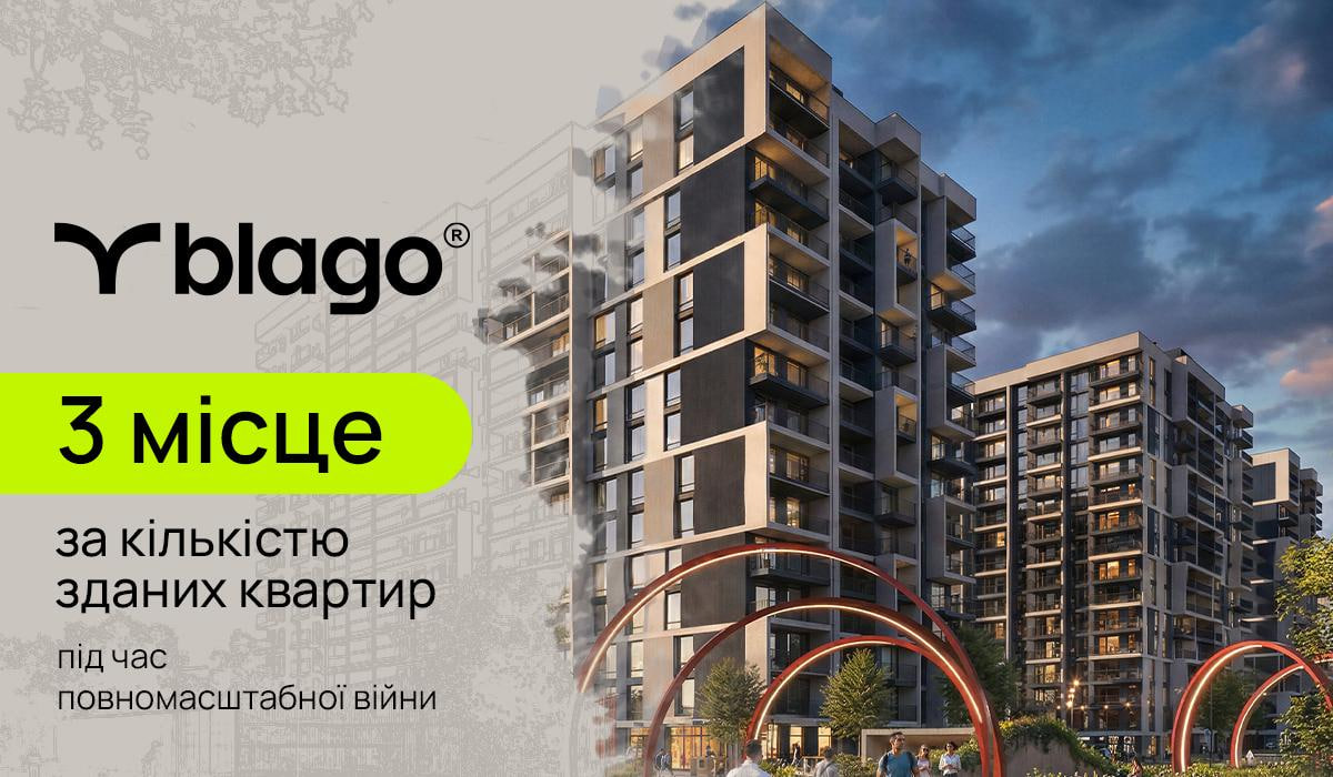Фото до матеріалу: Будуємо попри виклики війни: blago – в трійці лідерів національного рейтингу забудовників