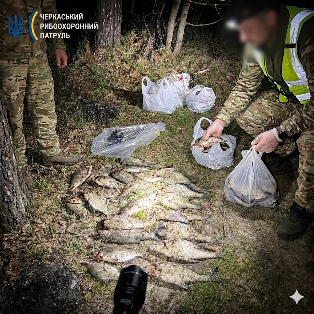Фото до матеріалу: Браконьєрство на Дніпрі: у Черкаському районі затримали ловця лящів на 30 тисяч гривень