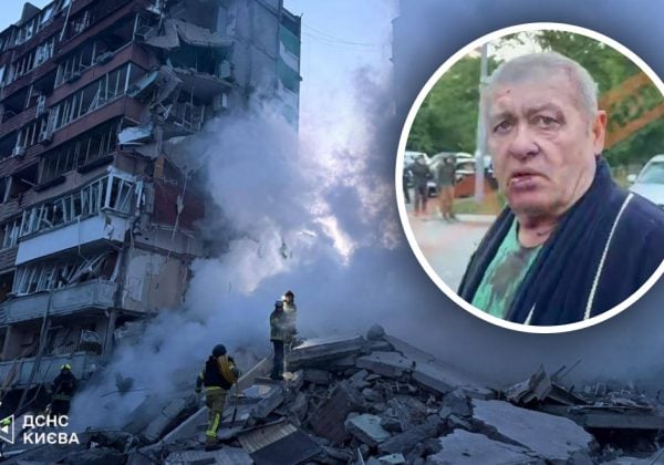 Фото до матеріалу: "Все горіло, люди кричали": поранений мешканець будинку в Києві розповів про удар