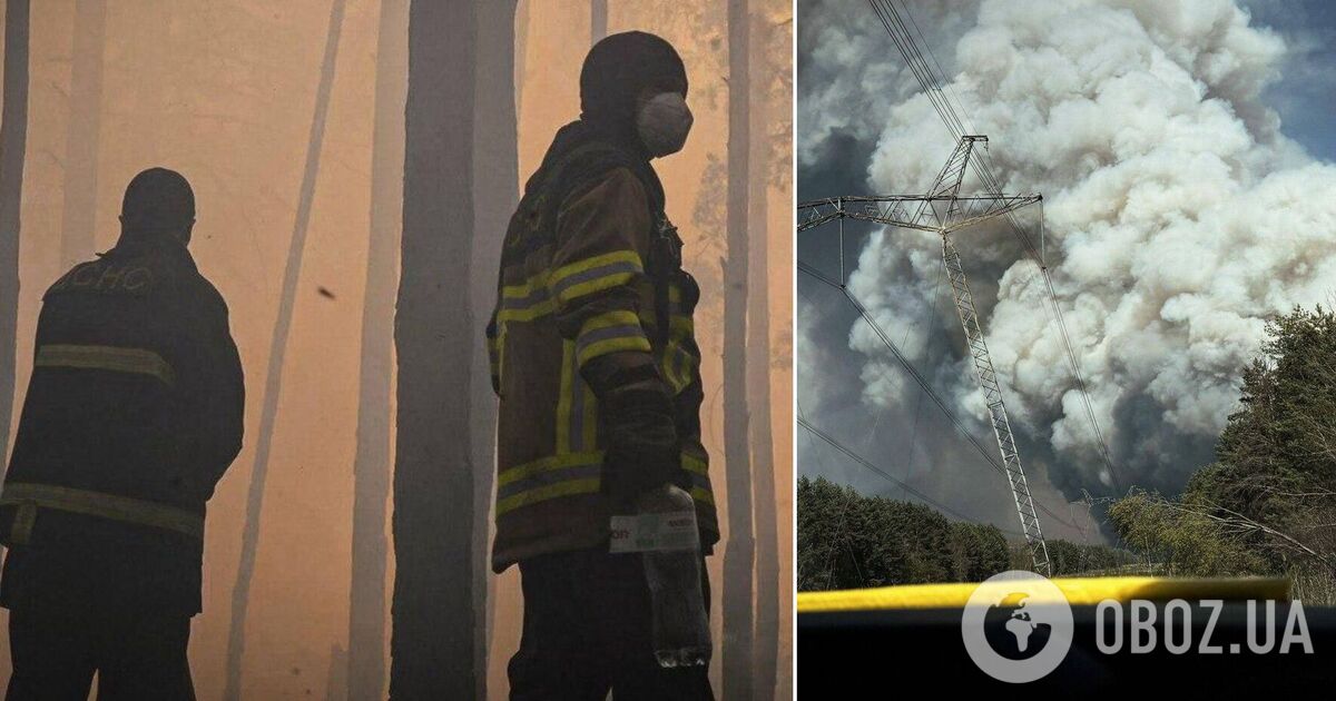 Фото до матеріалу: У Чорнобильській зоні відчуження гасять масштабну пожежу на площі понад 1100 гектарів