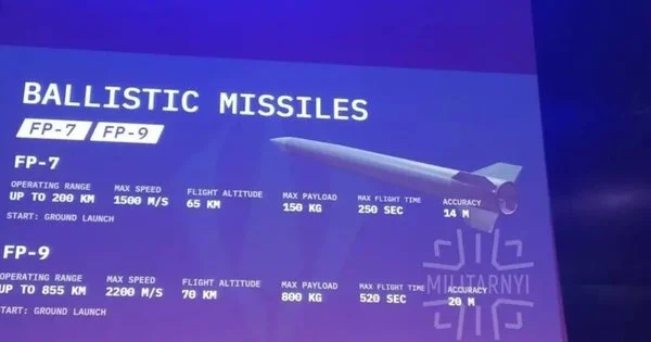 Фото до матеріалу: Fire Point представила макет ракети FP-9: дальність до 855 км та перевага над «Іскандером»