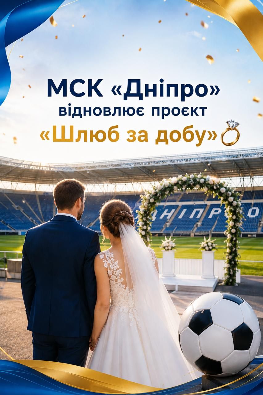 Фото до матеріалу: У Черкасах відновлено реєстрацію шлюбів за добу на стадіоні