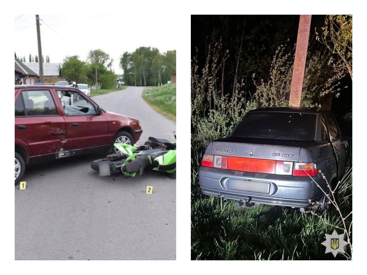 Фото до матеріалу: П'яний водій врізався у стовп у Хмільницькому районі: до лікарні забрали 16-річну дівчину