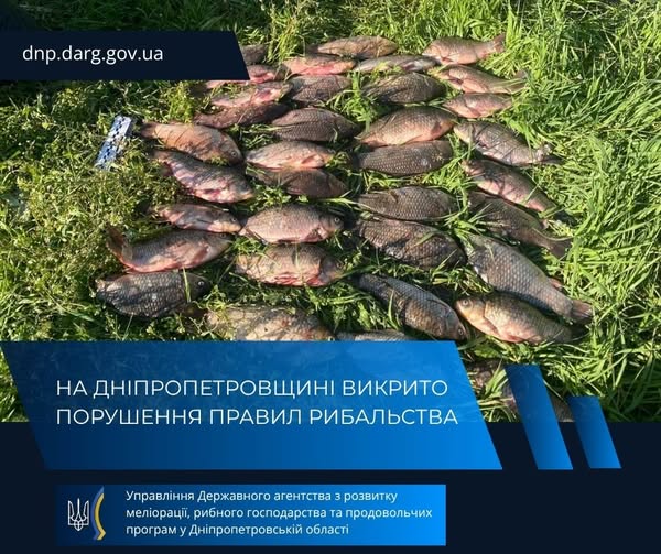 Фото до матеріалу: У Кривому Розі чоловік сплатить 55 тисяч гривень за незаконний вилов карасів
