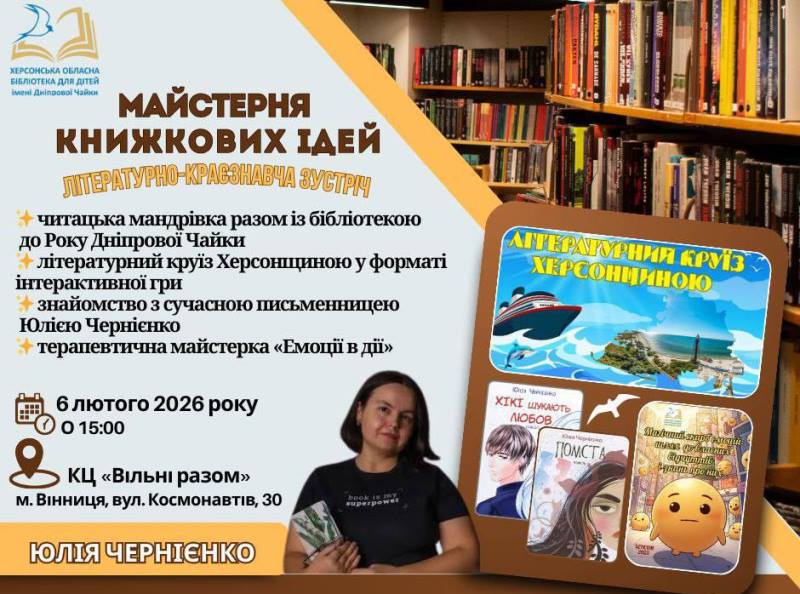 Фото до матеріалу: Херсонців у Вінниці запрошують на літературний круїз