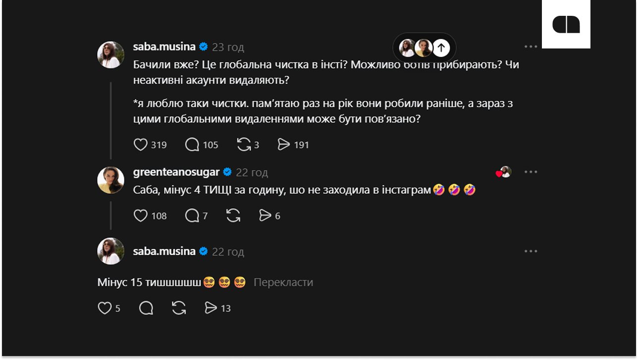 Фото до матеріалу: Масова чистка в Instagram: українці втрачають тисячі підписників через нові алгоритми Meta