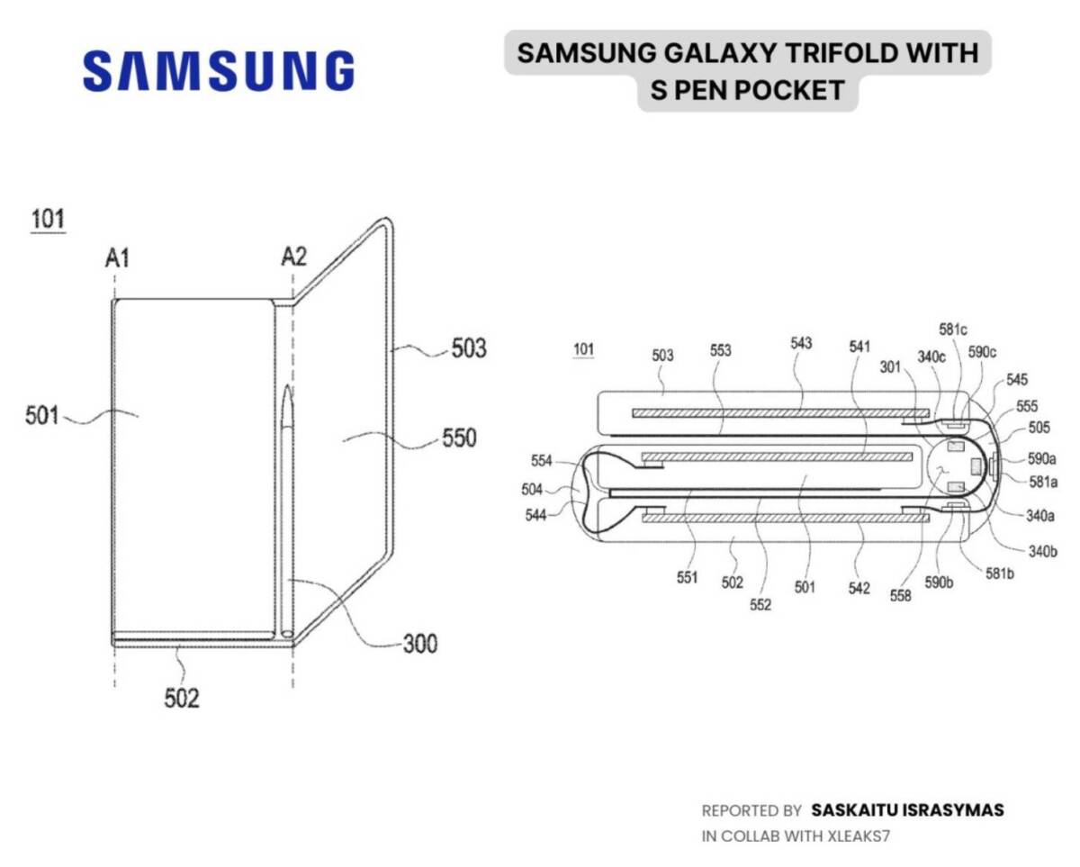 Фото до матеріалу: Samsung розробляє трифолд-смартфон з вбудованим S Pen