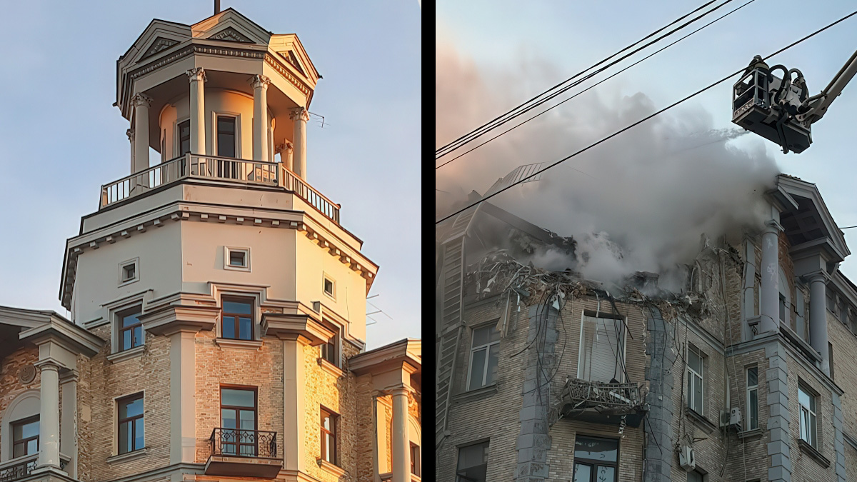 Фото до матеріалу: Руйнування історичних пам'яток Києва внаслідок нічної атаки дронів
