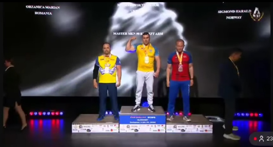 Фото до матеріалу: Віктор Мушировський з Дубенщини став чемпіоном Європи з армспорту