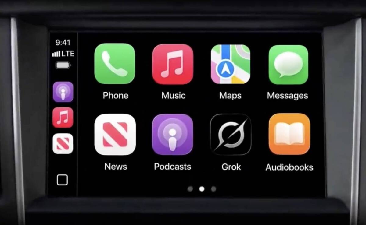 Фото до матеріалу: Голосовий Grok AI тепер працює в CarPlay через iOS 26.4