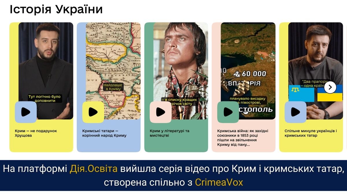 Фото до матеріалу: Дія.Освіта запустила нову серію про історію Криму та кримських татар