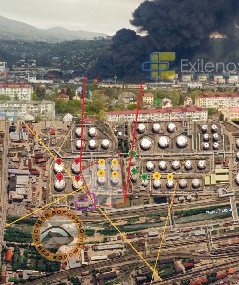 Фото до матеріалу: Нові пожежі на російському нафтобазі в Туапсе: четвертий удар за два тижні