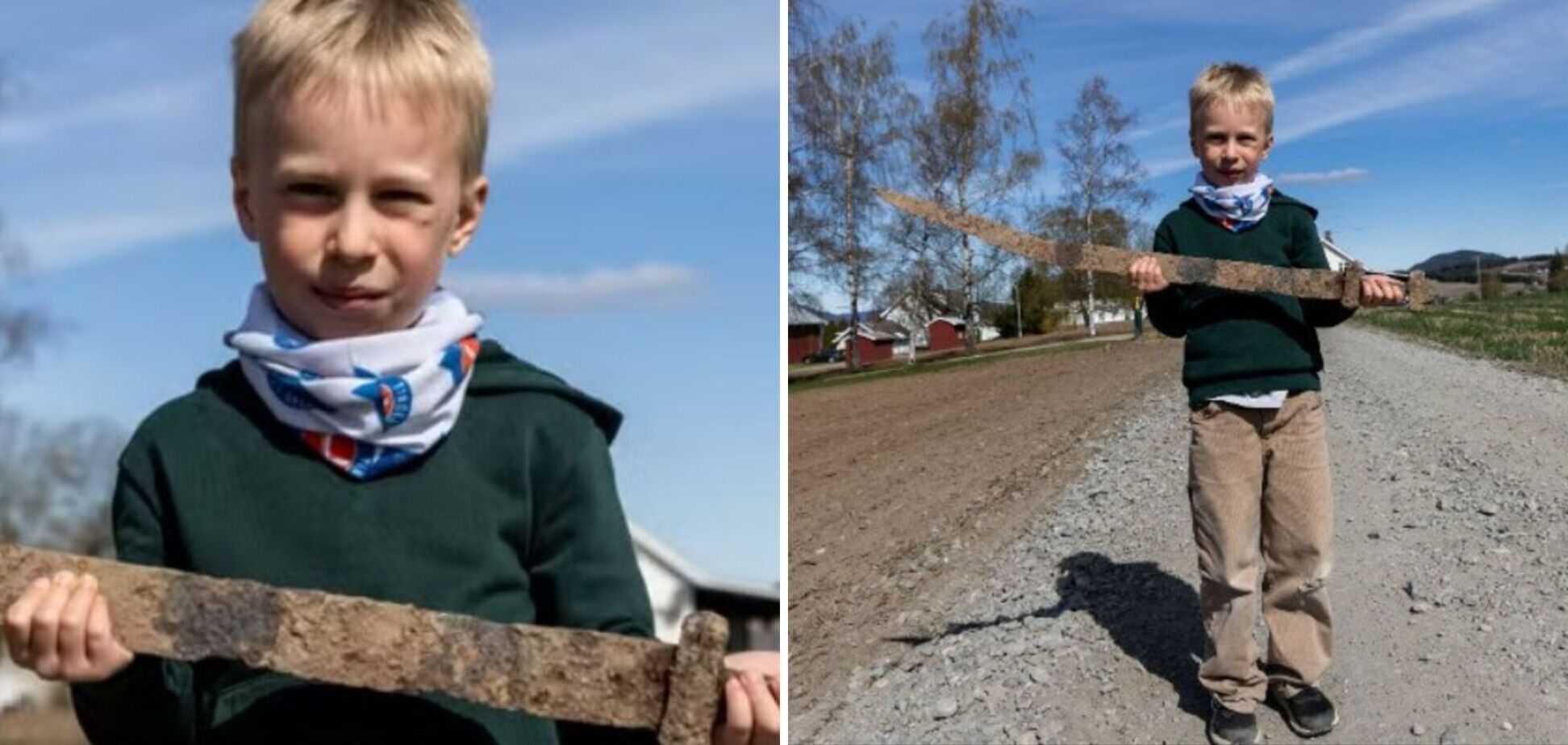 Фото до матеріалу: Шестирічний хлопчик у Норвегії знайшов вікінгський меч під час шкільної екскурсії