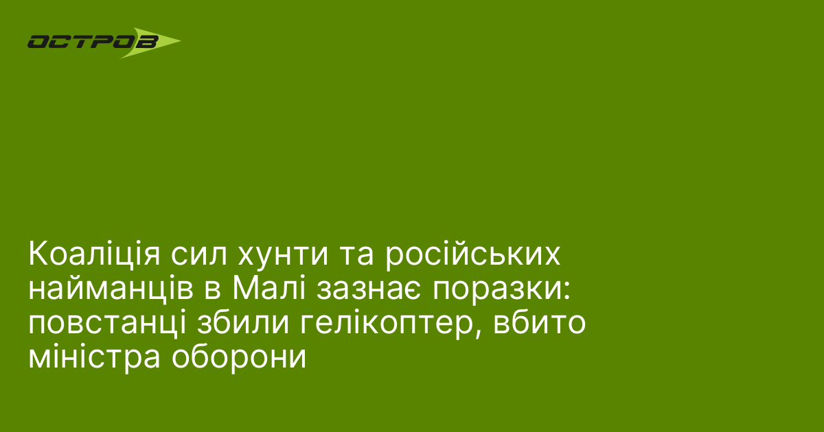 Фото до матеріалу: Повстанці в Малі збили гелікоптер: міністра оборони вбито, коаліція зазнала поразки