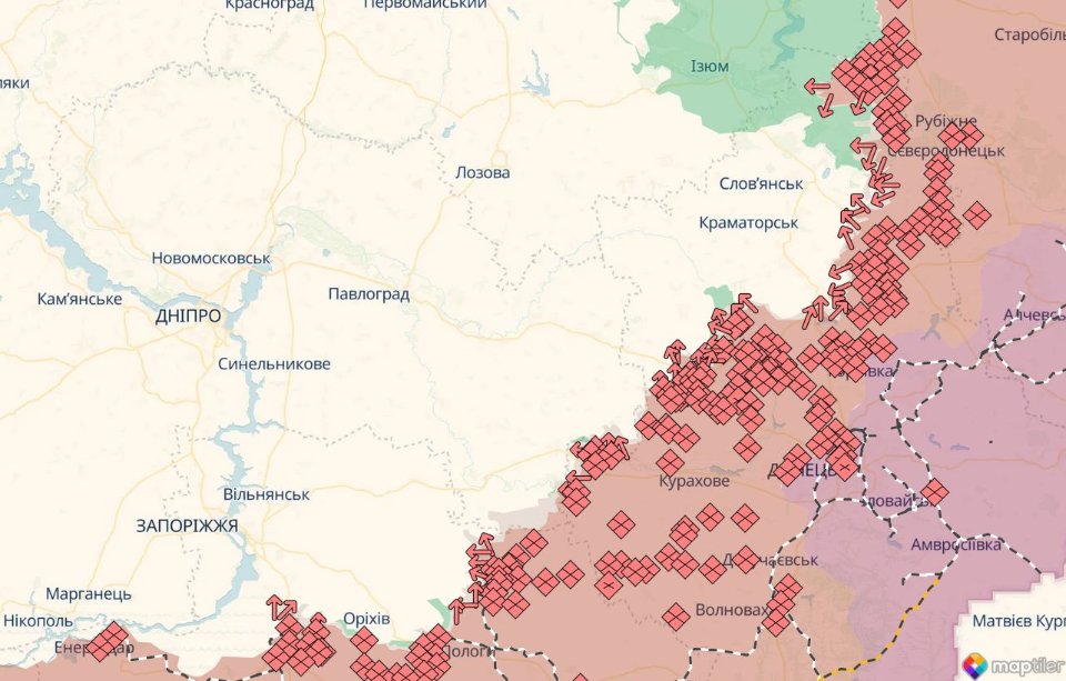 Фото до матеріалу: Карта бойових дій в Україні: 122 зіткнення за добу, активні штурми на Покровському та Костянтинівському напрямках