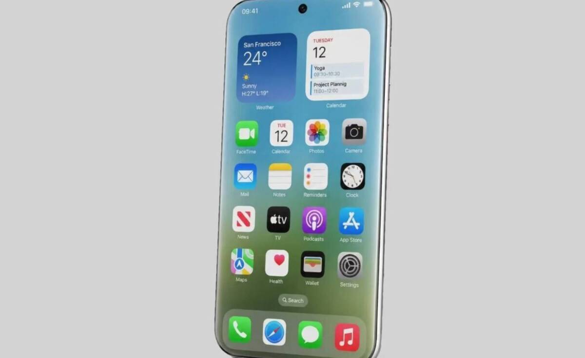 Фото до матеріалу: Apple розробляє iPhone 2028 з екраном, що вигинається з усіх боків