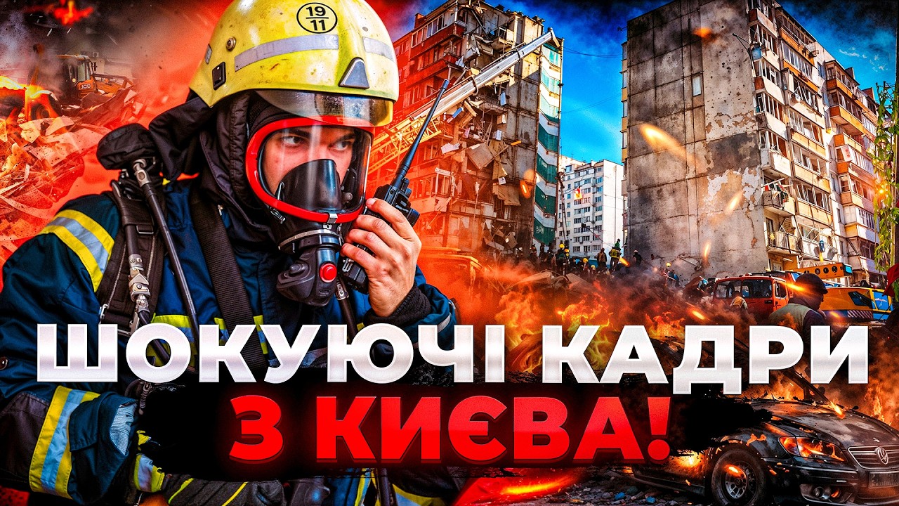 Фото до матеріалу: Київ зазнав масованого обстрілу: ефір День.LIVE розповідає про руйнування та поранених