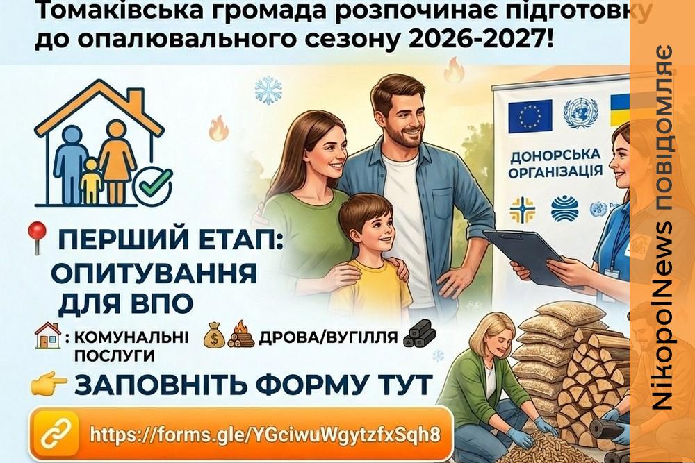 Фото до матеріалу: Яка допомога потрібна ВПО: у Томаківській громаді стартував збір даних до зими 2026-2027