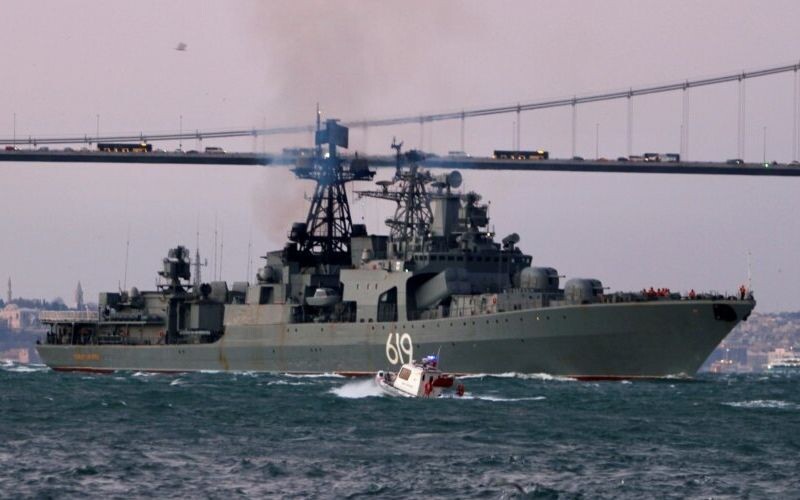 Фото до матеріалу: Російський есмінець «Сєвероморськ» з'явився біля узбережжя Німеччини