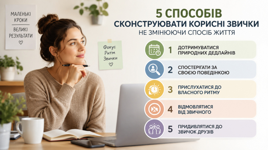 Фото до матеріалу: Як сформувати корисні звички без кардинальних змін у житті