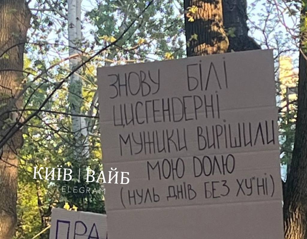 Фото до матеріалу: Протест у Маріїнському парку: активісти вимагають перегляду нового Цивільного кодексу