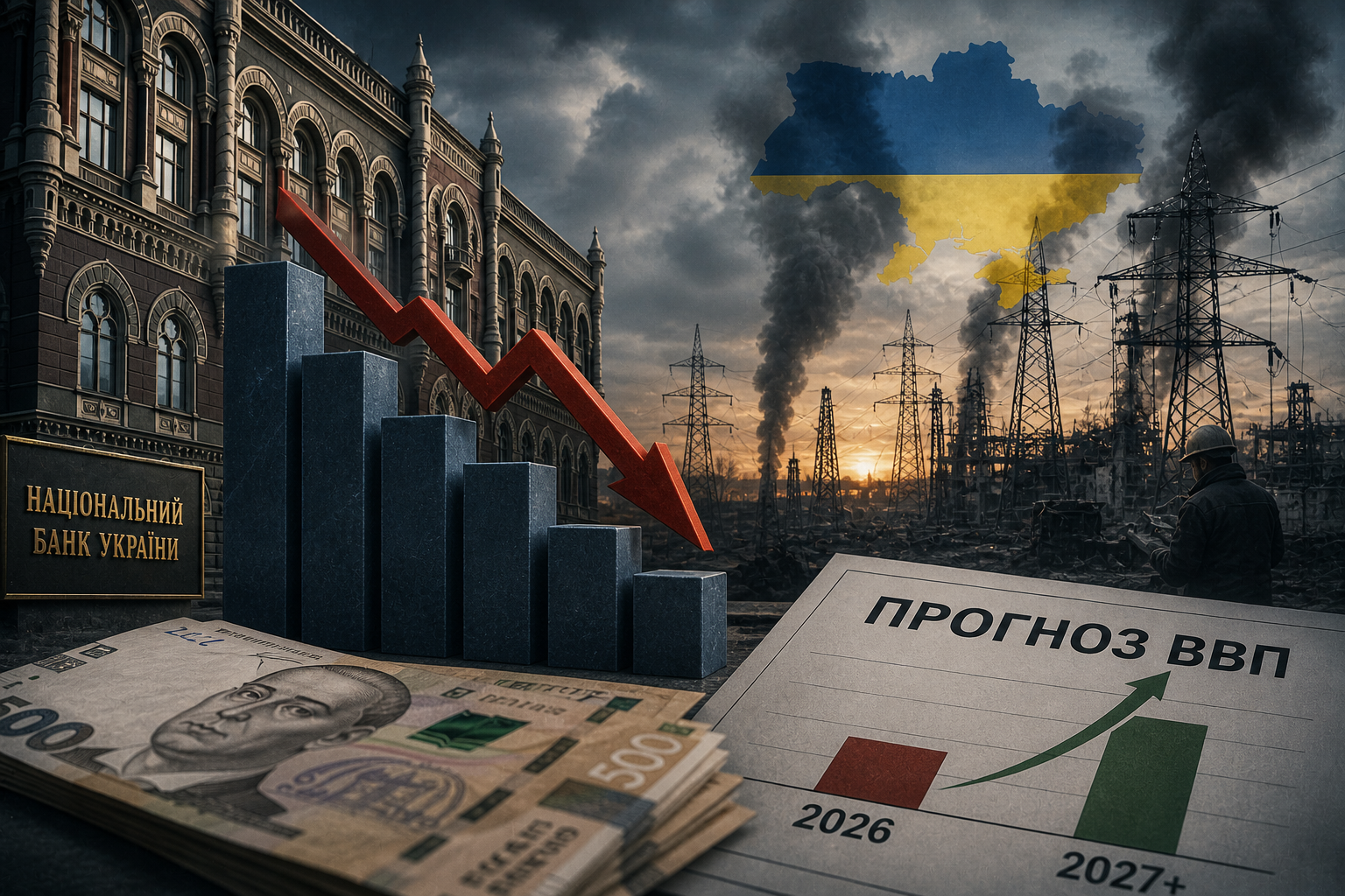 Фото до матеріалу: Нацбанк погіршив прогноз ВВП: економіка України на початку 2026 року працює на межі можливостей