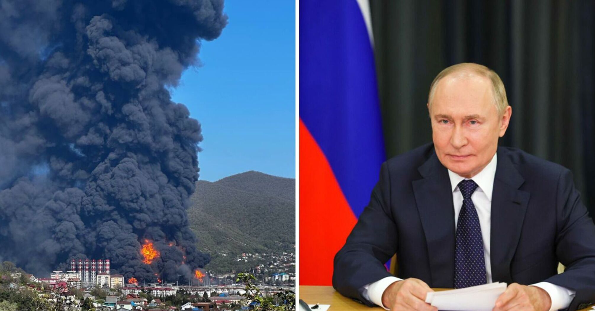 Фото до матеріалу: Чорний дим над Туапсе: символ слабкості Путіна