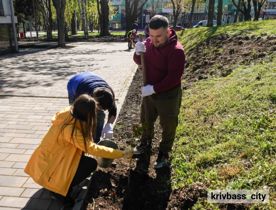Фото до матеріалу: Молодь ЦГЗК Метінвесту озеленила Покровський район