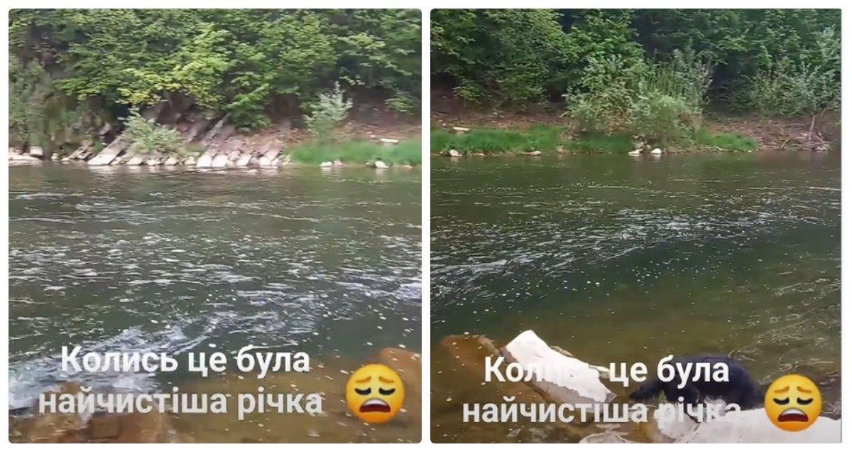 Фото до матеріалу: Мешканець Яремче показав забруднення річки Прут: скаржиться на неприродний колір води і сморід