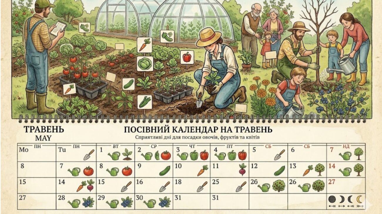 Фото до матеріалу: Місячний календар на травень 2026: 5 рослин для посіву в холодну весну