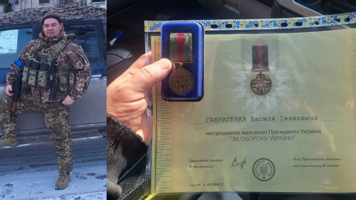 Фото до матеріалу: Василь Гавриленко з Тлумача отримав три нагороди за військову службу