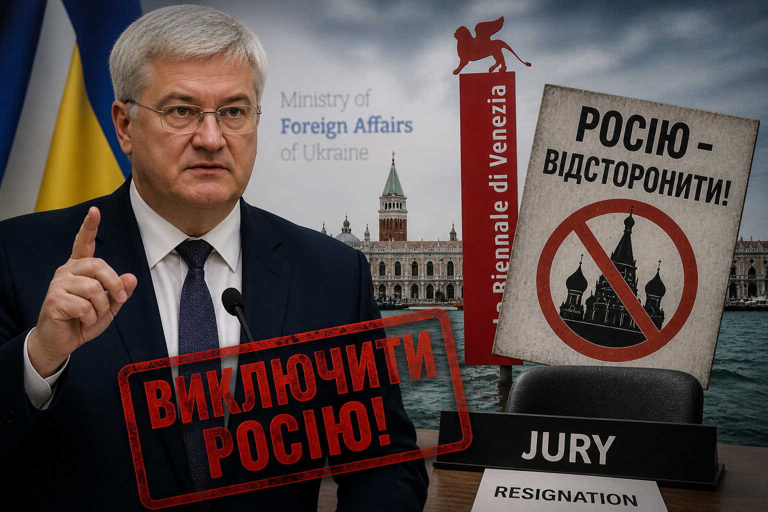 Фото до матеріалу: Сибіга вимагає виключити Росію з Венеційської бієнале після відставки журі
