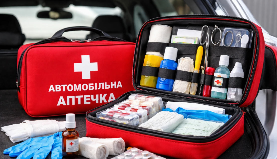 Фото до матеріалу: Що має бути в автоаптечці: поліція нагадала водіям про обов'язковий набір