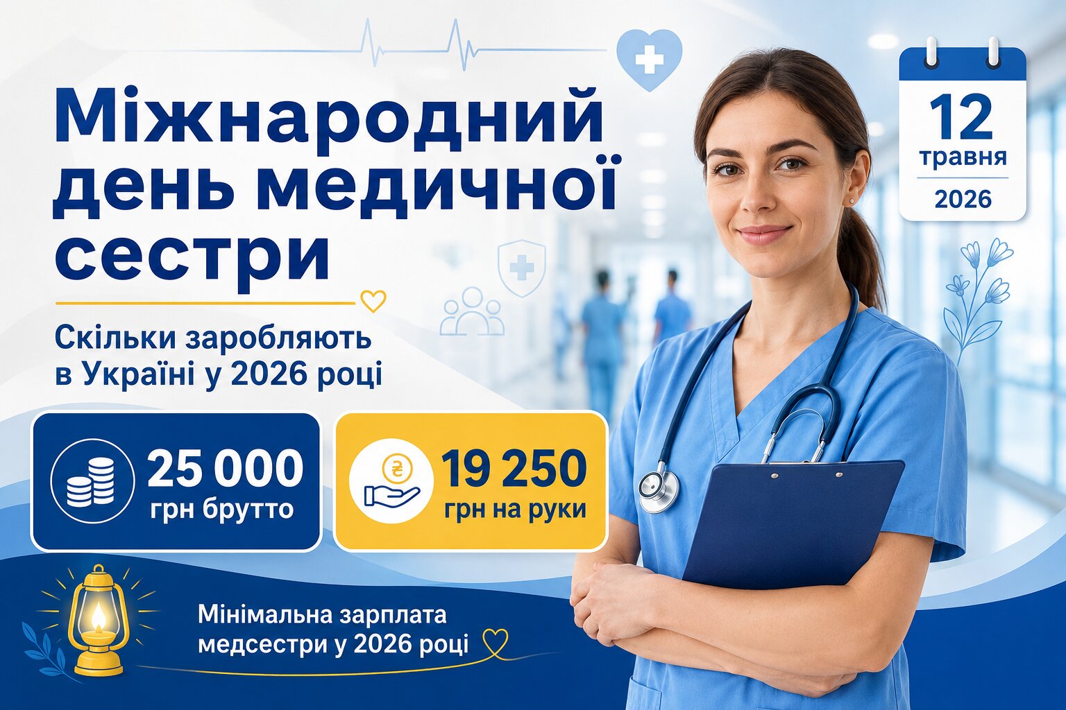 Фото до матеріалу: День медсестри 2026: зарплата зросла до 25 тисяч, а на фронті — до 40 тисяч