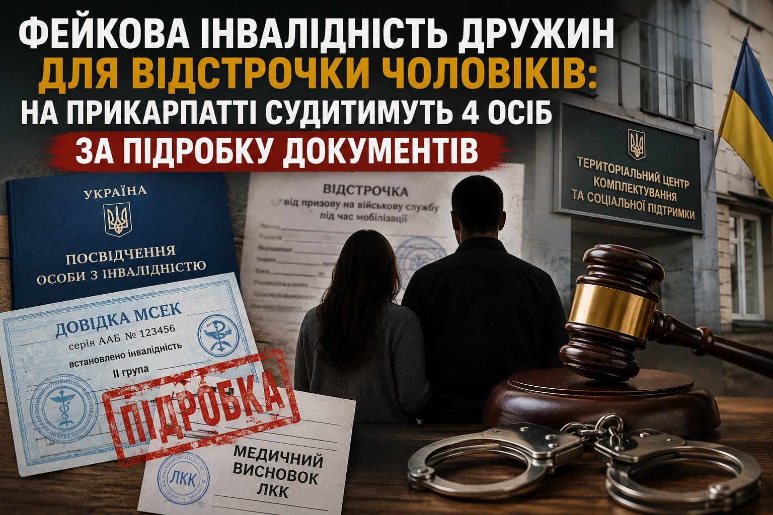Фото до матеріалу: Фейкова інвалідність дружин для відстрочки чоловіків: на Івано-Франківщині судитимуть 4 осіб за підробку документів – Versii.if.ua