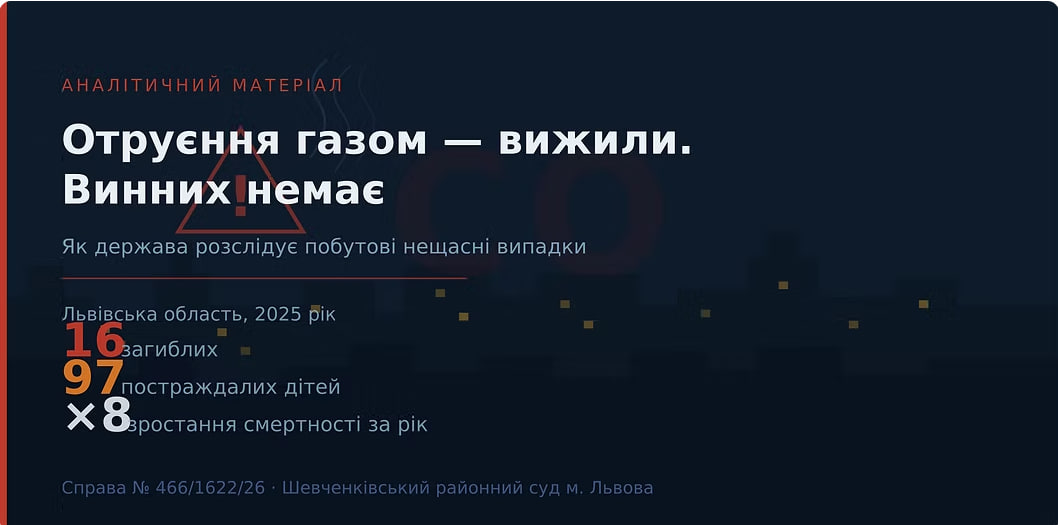 Фото до матеріалу: Сім'я вижила від отруєння газом у Львові, але винних не знайдено