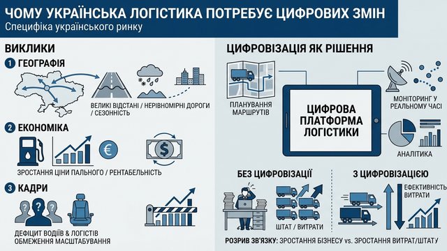 Фото до матеріалу: Цифровізація логістики в Україні: як компанії оптимізують маршрути та скорочують флот
