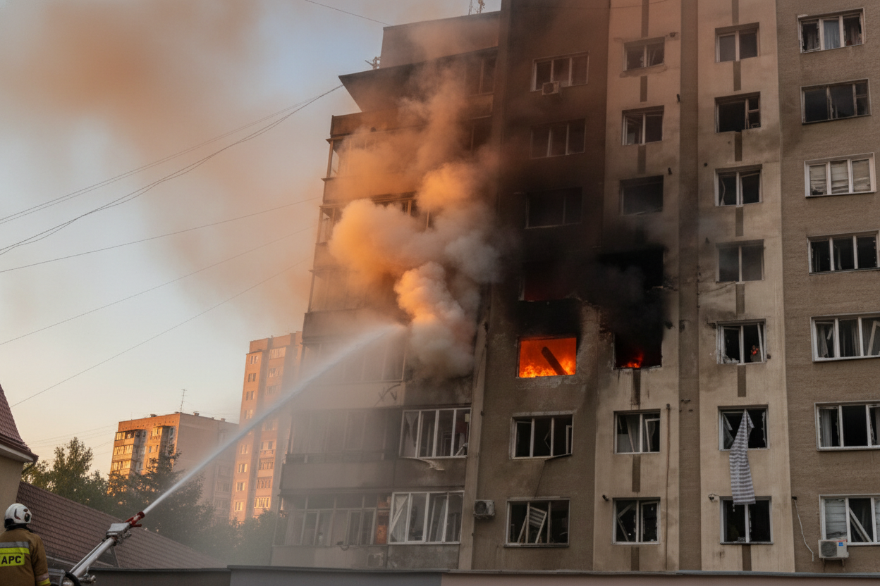 Фото до матеріалу: Росія завдала удар безпілотником по житловому будинку в Івано-Франківську