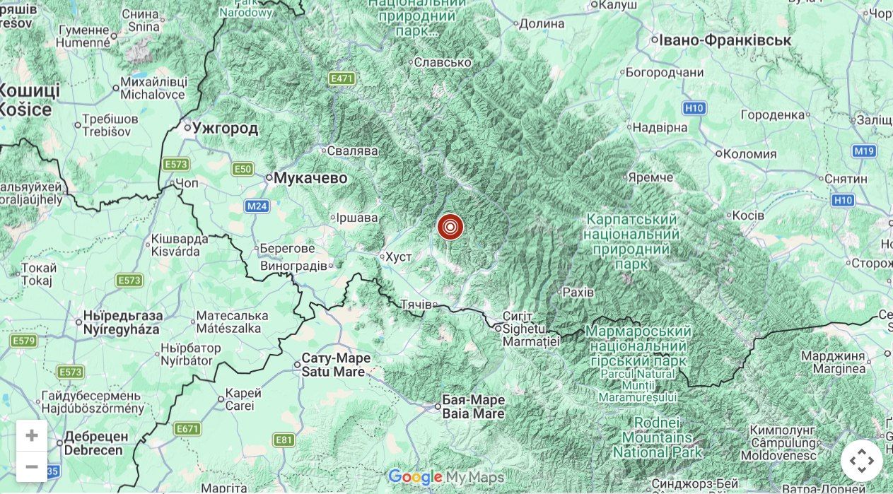 Фото до матеріалу: У Хустському районі Закарпаття зафіксували землетрус магнітудою 1,7