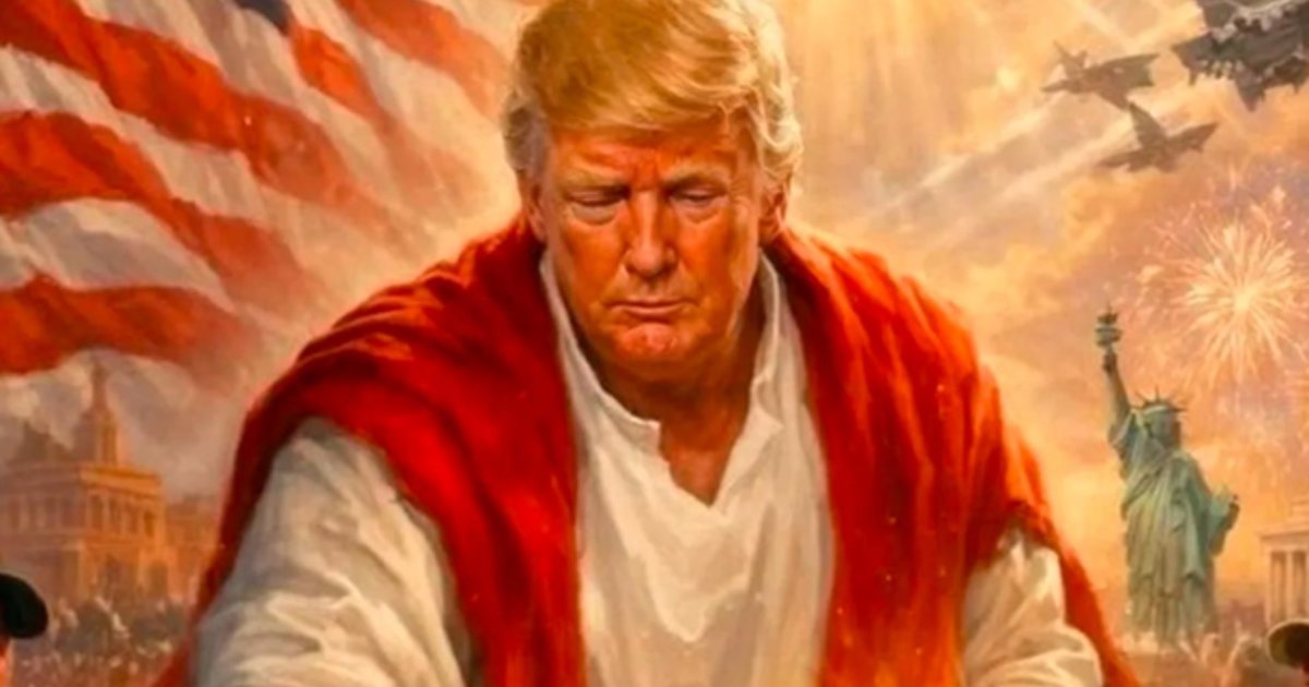 Фото до матеріалу: Трамп пояснив сенс фотографії, де його зображують схожим на Ісуса