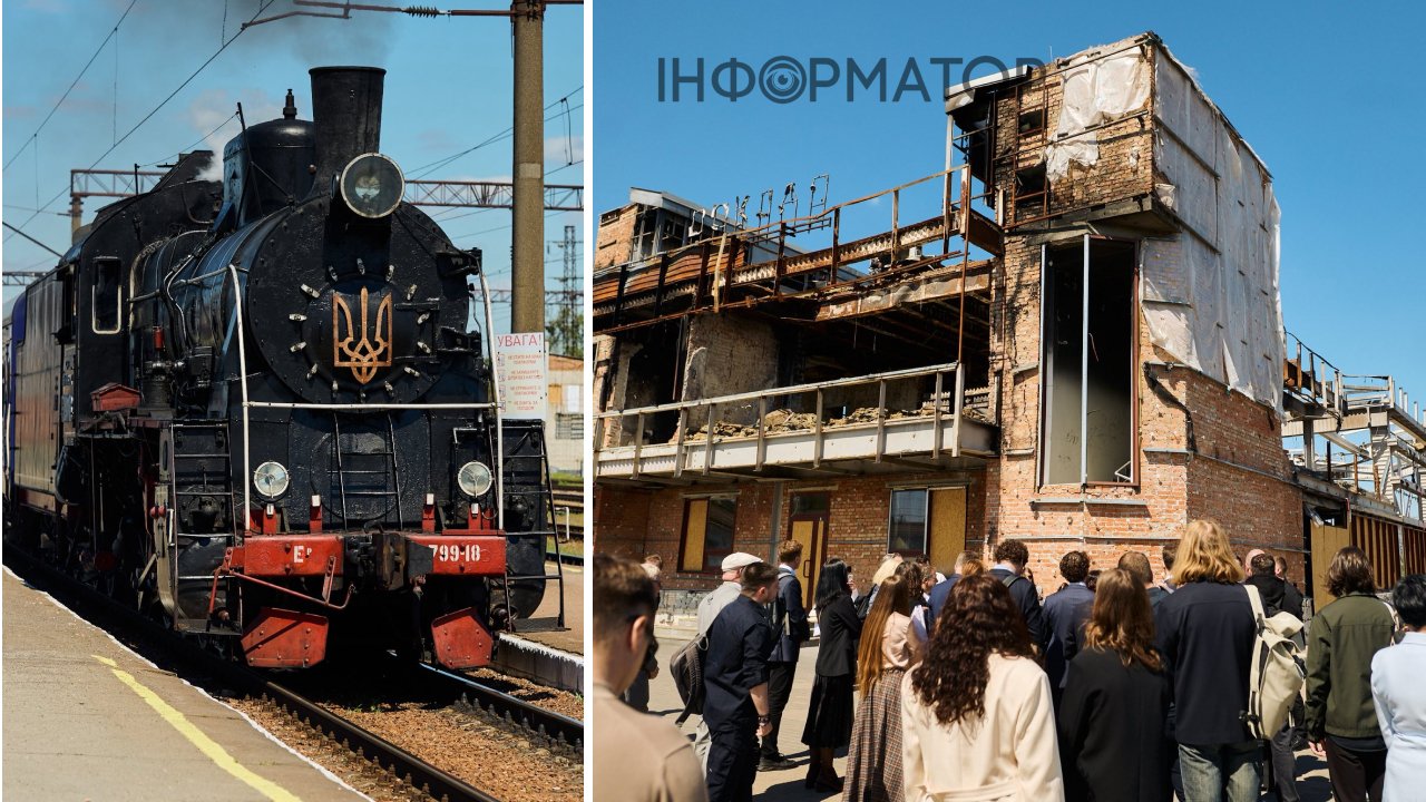 Фото до матеріалу: Дипломати ЄС відвідали Фастівський вокзал після ракетного удару