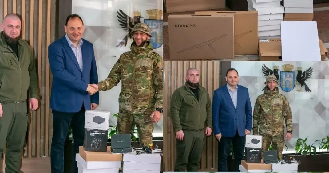 Фото до матеріалу: Івано-Франківськ передав 20 FPV-дронів та Starlink 122-й бригаді ТрО