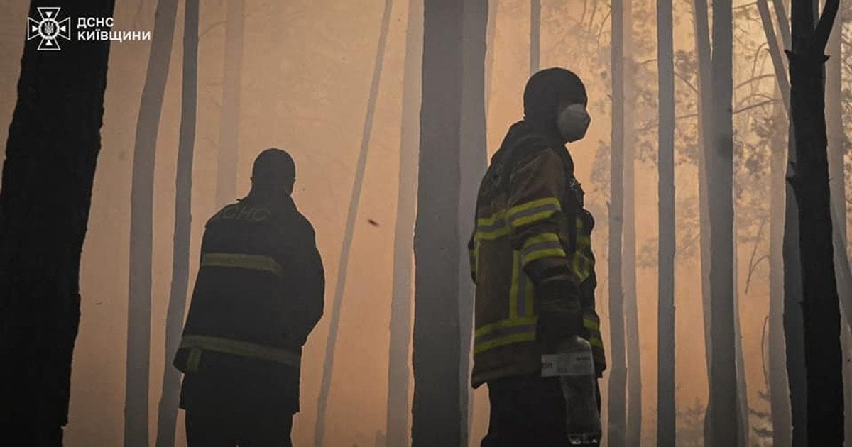 Фото до матеріалу: Пожежа в Чорнобильській зоні: 1100 гектарів горять другу добу, загроза радіації для Києва