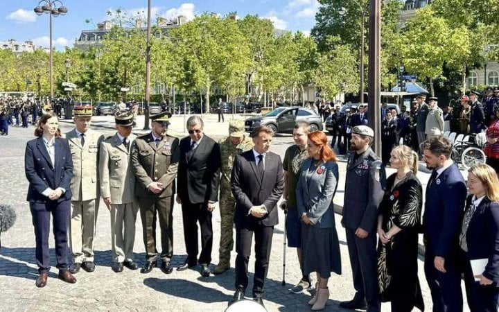 Фото до матеріалу: Українські ветерани взяли участь у паризьких урочистостях під головуванням Макрона