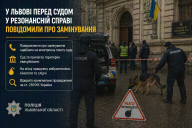 Фото до матеріалу: У Львові перед судом у справі вбивства Парубія повідомили про замінування
