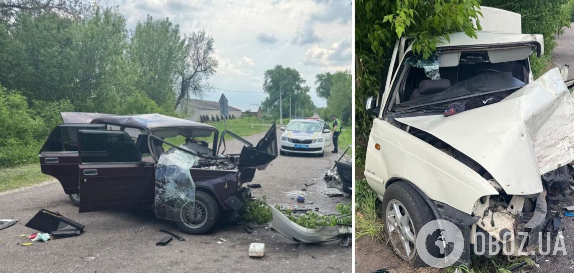 Фото до матеріалу: ДТП на Київщині: дві машини стали металом, постраждало троє