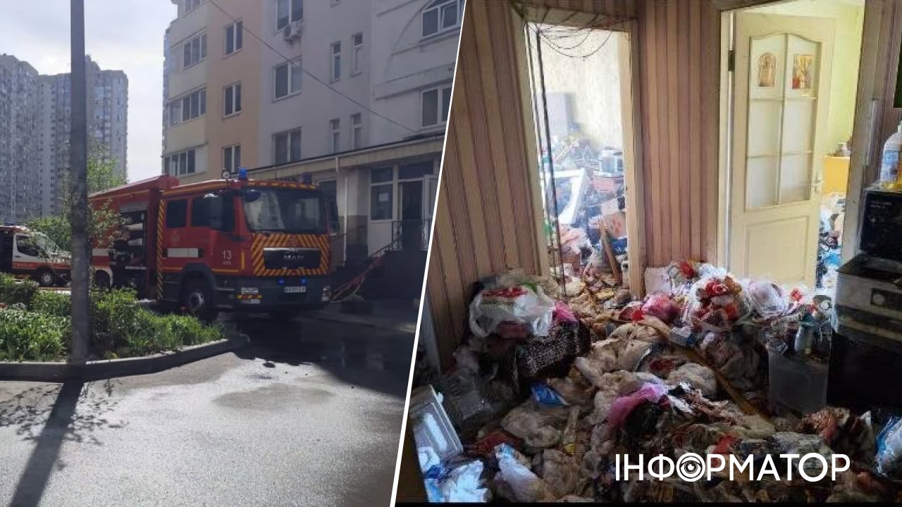 Фото до матеріалу: Пожежа у Києві: людина з інвалідністю жила роками серед сміття