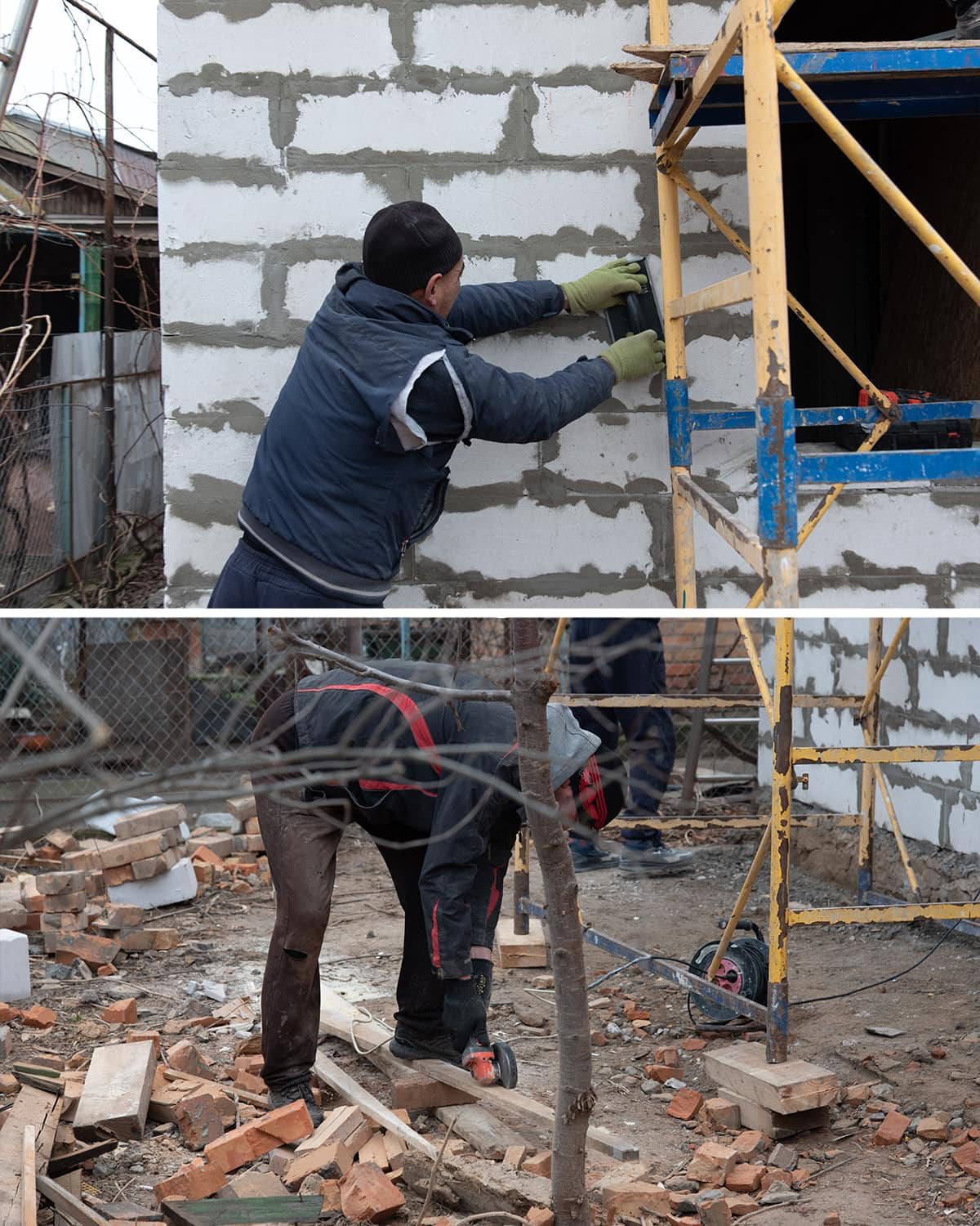 Фото до матеріалу: У Нікополі відновлюють житлові будинки, пошкоджені обстрілами