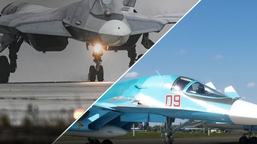 Фото до матеріалу: Генштаб підтвердив: українські дрони знищили Су-57 та Су-34 за 1700 км від кордону